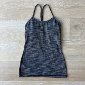 Lululemon Power Y Tank Luon Wee Are From Space Black Cashew sz 4